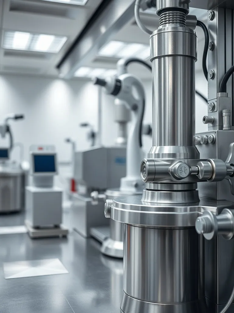 Close up of high tech medical laboratory equipment, clean st